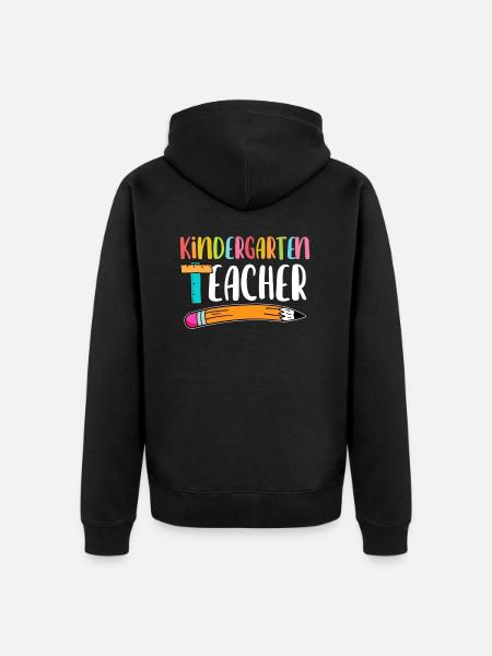 Back To School Kindergarten Teacher - Unisex Premium Organic Zip Hoodie - black