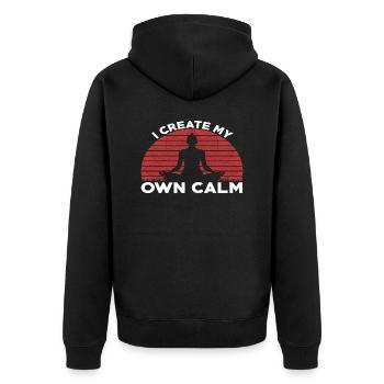 Je crée mon propre Calm - Veste à capuche bio Premium Unisexe - noir - Dos - Nico (187cm)
