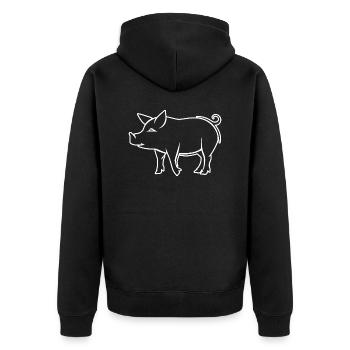 Pig Piggy Sow - Unisex Premium Organic Zip Hoodie - black - Back - Nico (187cm)