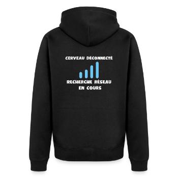 Cerveau déconnecté recherche réseau - Veste à capuche bio Premium Unisexe - noir - Dos - Nico (187cm)