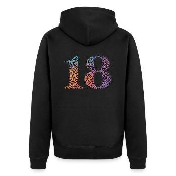18e anniversaire léopard - Veste à capuche bio Premium Unisexe - noir - Dos - Nico (187cm)