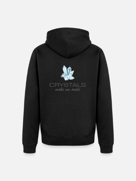 crystals make me smile - Unisex Premium Organic Zip Hoodie - black