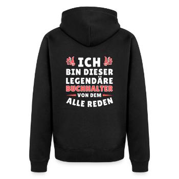 Ich bin dieser legendäre Buchhalter - Unisex Premium Bio Zip Hoodie - Schwarz - Hinten - Nico (187cm)