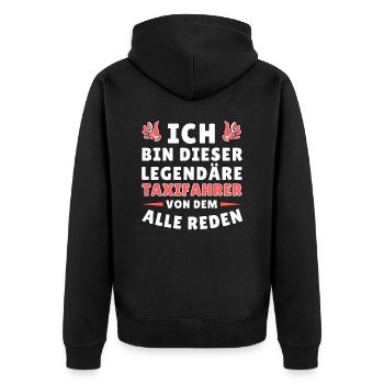 Ich bin dieser legendäre Taxifahrer - Unisex Premium Bio Zip Hoodie - Schwarz - Hinten - Nico (187cm)