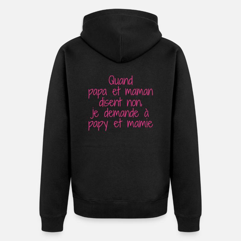 Papy et mamie - Veste à capuche bio Premium Unisexe - noir