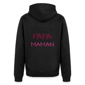 Beau gosse comme papa en mieux grâce à maman - Veste à capuche bio Premium Unisexe - noir - Dos - Nico (187cm)