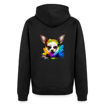 Chihuahua en couleur - Veste à capuche bio Premium Unisexe - noir - Dos - Nico (187cm)