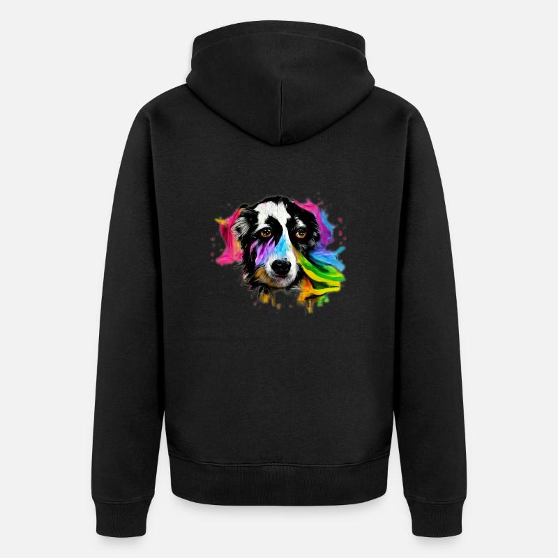 Australian Shepherd Design - bunt - Unisex Premium Bio Zip Hoodie - Schwarz