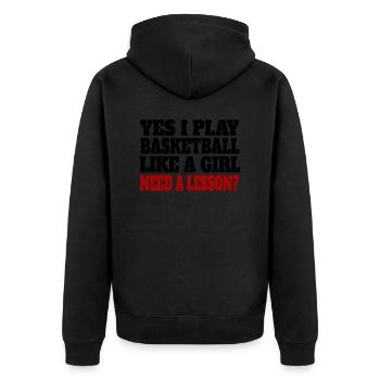 Basketball Basketball lover Mrs. Basketball player - Unisex Premium Organic Zip Hoodie - black - Back - Nico (187cm)