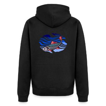 Poisson - Veste à capuche bio Premium Unisexe - noir - Dos - Nico (187cm)