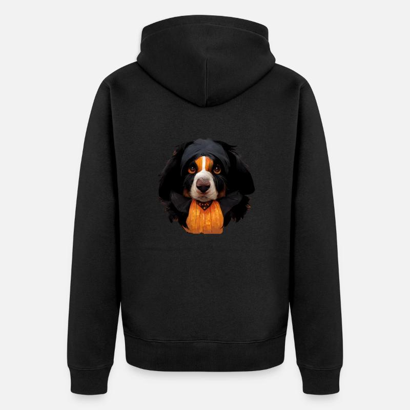 Bouvier bernois Halloween - Veste à capuche bio Premium Unisexe - noir