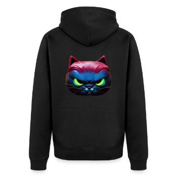 Visage magique de chat en colère! - Veste à capuche bio Premium Unisexe - noir - Dos - Nico (187cm)