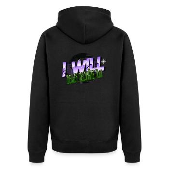 inspirational cat happy quotes birthday present - Unisex Premium Organic Zip Hoodie - black - Back - Nico (187cm)