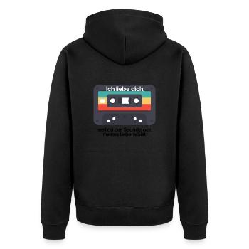 Du bist der Soundtrack meines Lebens - I love you - Unisex Premium Bio Zip Hoodie - Schwarz - Hinten - Nico (187cm)