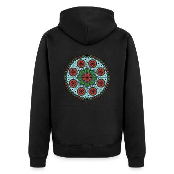 Christmas Mandala - Unisex Premium Bio Zip Hoodie - Schwarz - Hinten - Nico (187cm)