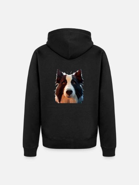 Border Collie Hund - Border Collie - Unisex Premium Bio Zip Hoodie - Schwarz