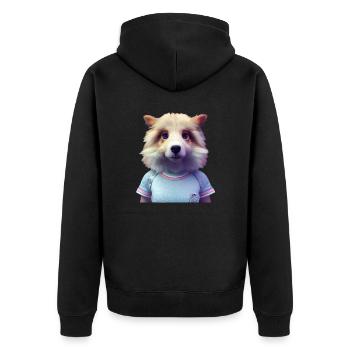 Shiba Inu Dog - Shiba Inu - Unisex Premium Organic Zip Hoodie - black - Back - Nico (187cm)