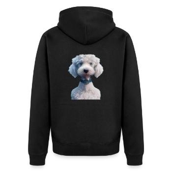 Bedlington Terrier Hund - Bedlington Terrier - Unisex Premium Bio Zip Hoodie - Schwarz - Hinten - Nico (187cm)