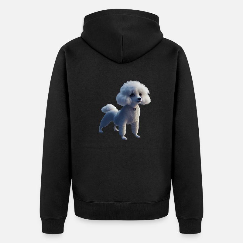 Caniche Dog - Caniche - Veste à capuche bio Premium Unisexe - noir