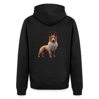Belgian Shepherd Dog - Unisex Premium Organic Zip Hoodie - black - Back - Nico (187cm)