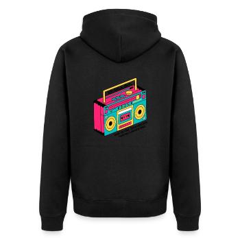 Du bist der Sound meines Lebens - ich liebe dich - Unisex Premium Bio Zip Hoodie - Schwarz - Hinten - Nico (187cm)