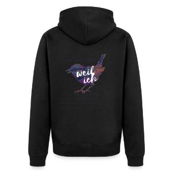 Ich fühle mich bei dir zu Hause, ich liebe dich - Unisex Premium Bio Zip Hoodie - Schwarz - Hinten - Nico (187cm)