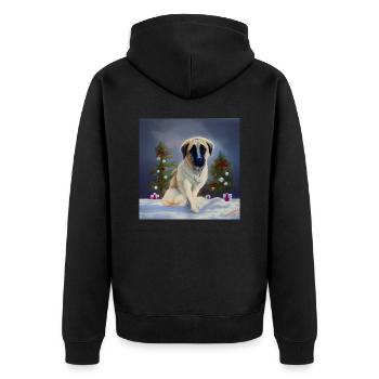 Kangal Weihnachten - Weihnachten Kangal - Unisex Premium Bio Zip Hoodie - Schwarz - Hinten - Nico (187cm)
