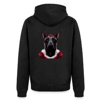 Hollandse Herder Weihnachten - Unisex Premium Bio Zip Hoodie - Schwarz - Hinten - Nico (187cm)