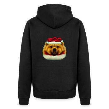 Chow Chow Noël - Veste à capuche bio Premium Unisexe - noir - Dos - Nico (187cm)