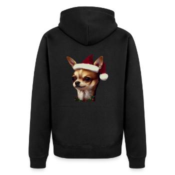 Chihuahua Christmas - Chihuahua - Unisex Premium Organic Zip Hoodie - black - Back - Nico (187cm)