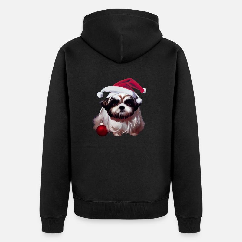 Shih Tzu Noël - Veste à capuche bio Premium Unisexe - noir