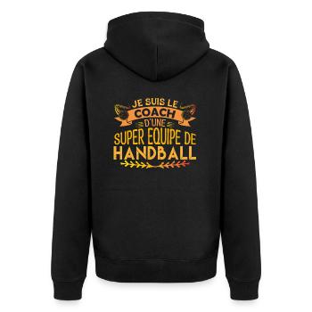 Coach Handball | Cadeau coach Handball Le Meilleur - Veste à capuche bio Premium Unisexe - noir - Dos - Nico (187cm)