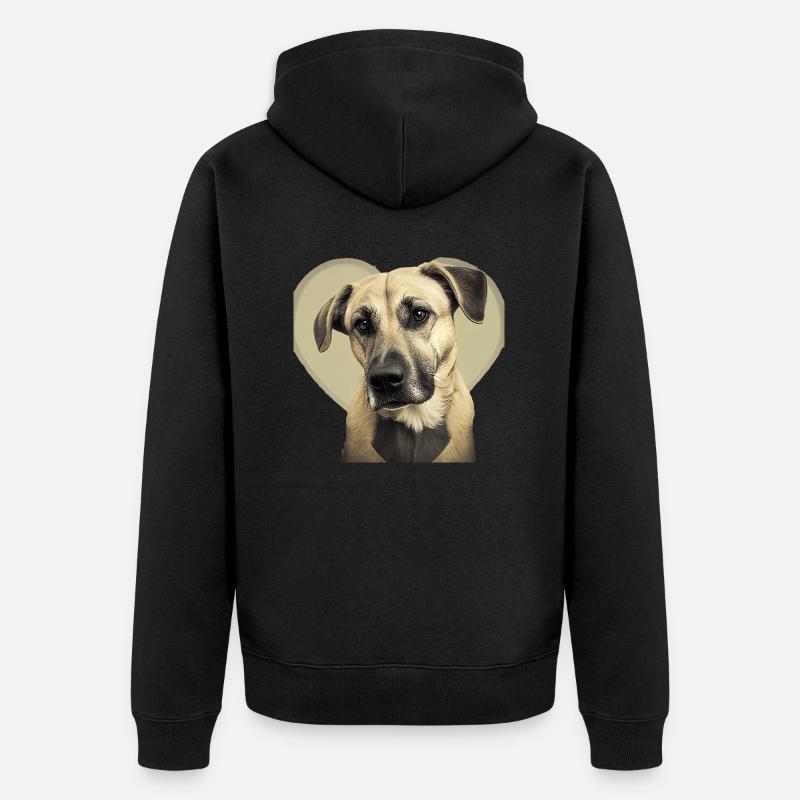 Black Mouth Cur Saint-Valentin - Veste à capuche bio Premium Unisexe - noir