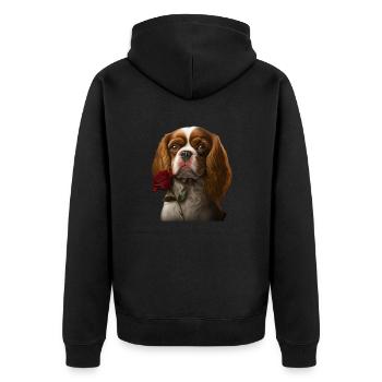 Cavalier King Charles Spaniel Saint-Valentin - Veste à capuche bio Premium Unisexe - noir - Dos - Nico (187cm)