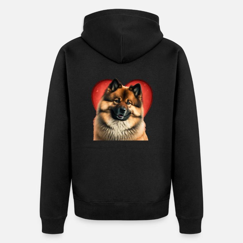 Saint-Valentin Eurasier - Veste à capuche bio Premium Unisexe - noir