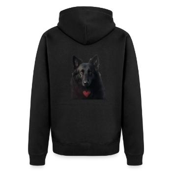 Black Shepherd Saint-Valentin - Veste à capuche bio Premium Unisexe - noir - Dos - Nico (187cm)