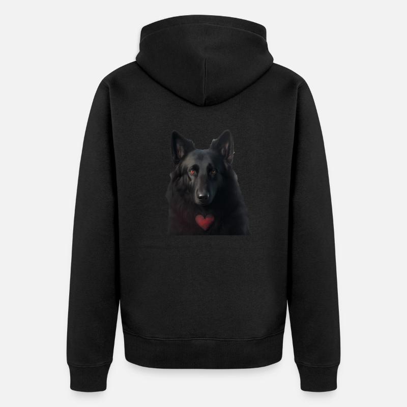 Black Shepherd Saint-Valentin - Veste à capuche bio Premium Unisexe - noir