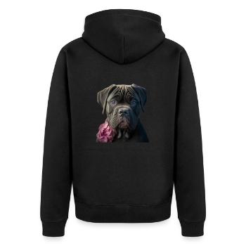 Cane Corso Saint-Valentin - Veste à capuche bio Premium Unisexe - noir - Dos - Nico (187cm)