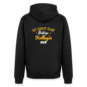 fleißige Kollegin Geschenkidee T-shirt Arbeit - Unisex Premium Bio Zip Hoodie - Schwarz - Hinten - Nico (187cm)