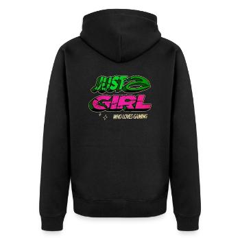a trophy video game fathers day shirt - Unisex Premium Bio Zip Hoodie - Schwarz - Hinten - Nico (187cm)