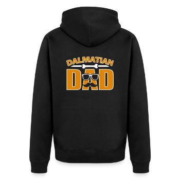 Dalmatian dad for dad dog lover - Unisex Premium Organic Zip Hoodie - black - Back - Nico (187cm)