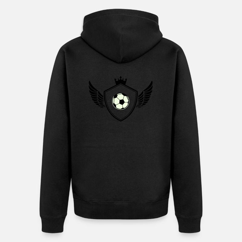 fussball wappen - Unisex Premium Bio Zip Hoodie - Schwarz
