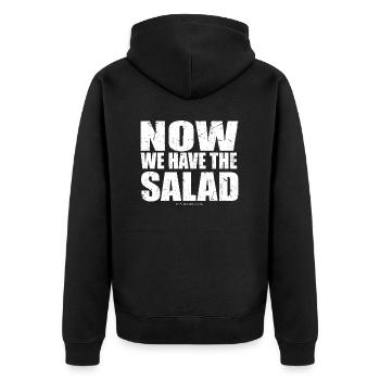 Now we have the Salad - Unisex Premium Bio Zip Hoodie - Schwarz - Hinten - Nico (187cm)