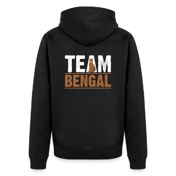 Katze Bengalkatze - Unisex Premium Bio Zip Hoodie - Schwarz - Hinten - Nico (187cm)