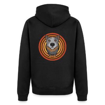 Australian Cattle Dog Red Blue Heeler - Unisex Premium Organic Zip Hoodie - black - Back - Nico (187cm)