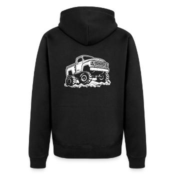 Monstertruck Monster Truck Liebhaber Fan - Unisex Premium Bio Zip Hoodie - Schwarz - Hinten - Nico (187cm)