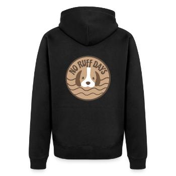 No Ruff Days Cute Puppy Dog - Unisex Premium Organic Zip Hoodie - black - Back - Nico (187cm)