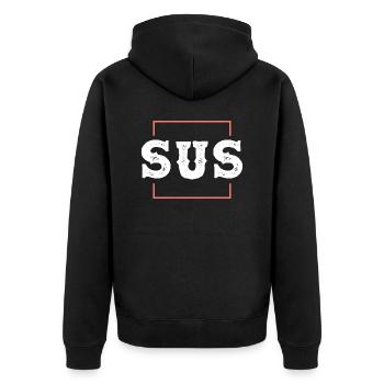 Déclaration de Kinda Sus Sassy - Veste à capuche bio Premium Unisexe - noir - Dos - Nico (187cm)