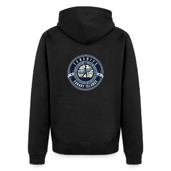 Teneriffa Kanarische Inseln Sunset Surfer - Unisex Premium Bio Zip Hoodie - Schwarz - Hinten - Nico (187cm)