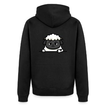 Stylish lamb - Unisex Premium Organic Zip Hoodie - black - Back - Nico (187cm)